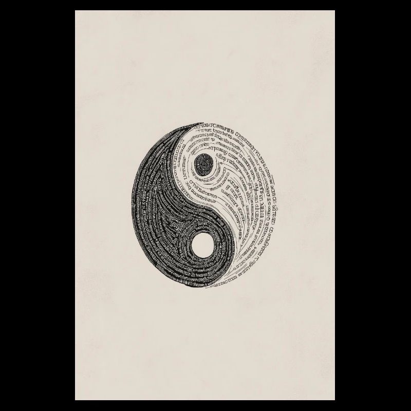Typographie Yin Yang : Équilibre texturé