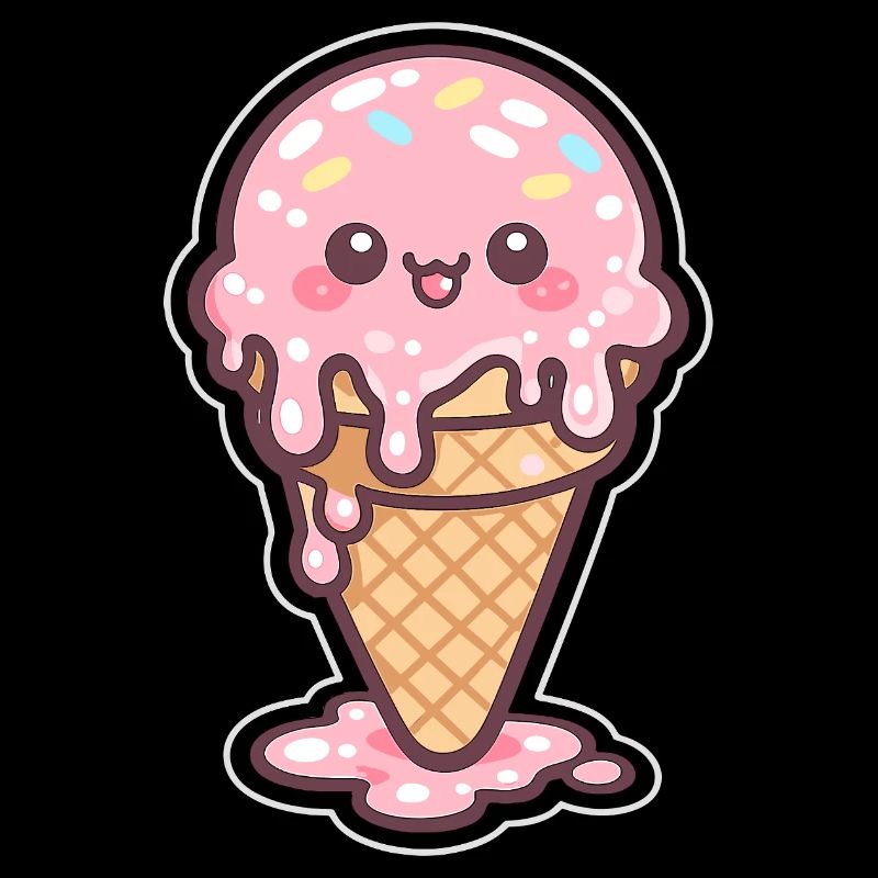 Kawaii Eiscreme mit Sprinkles
