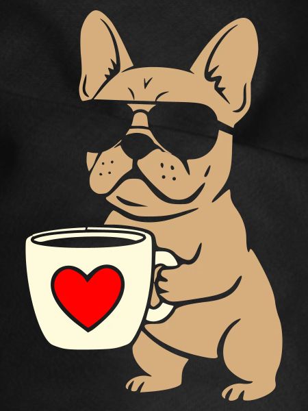 Frenchie Coffee Flat Design