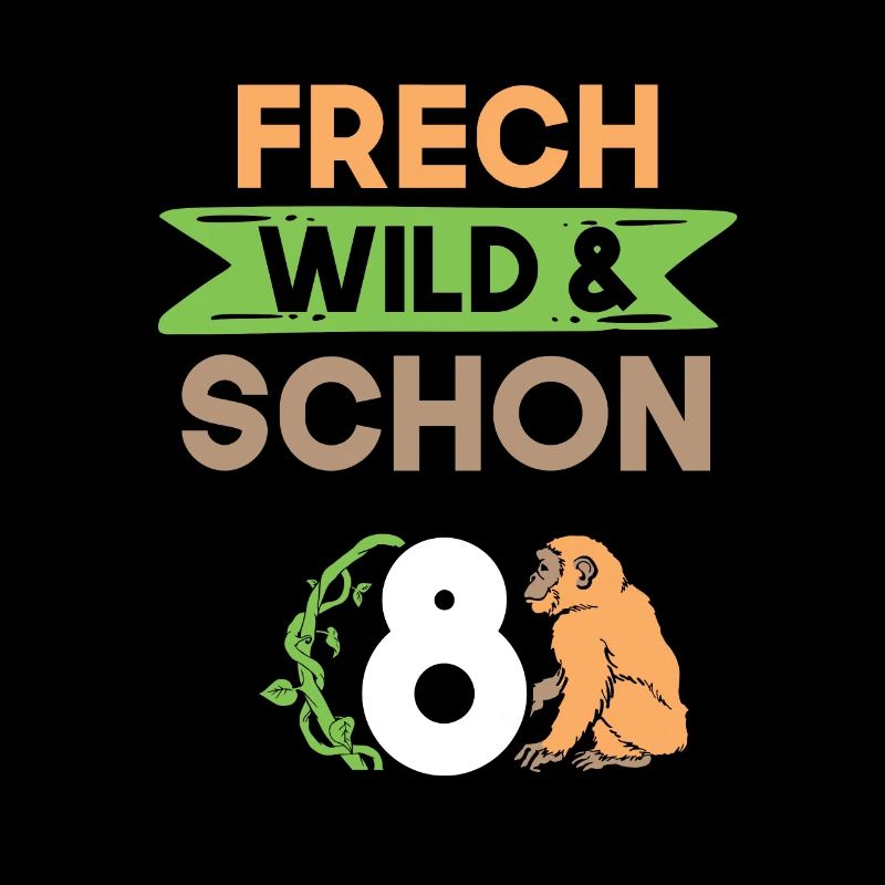 8 Jahre Geburtstag Junge Mädchen Affe