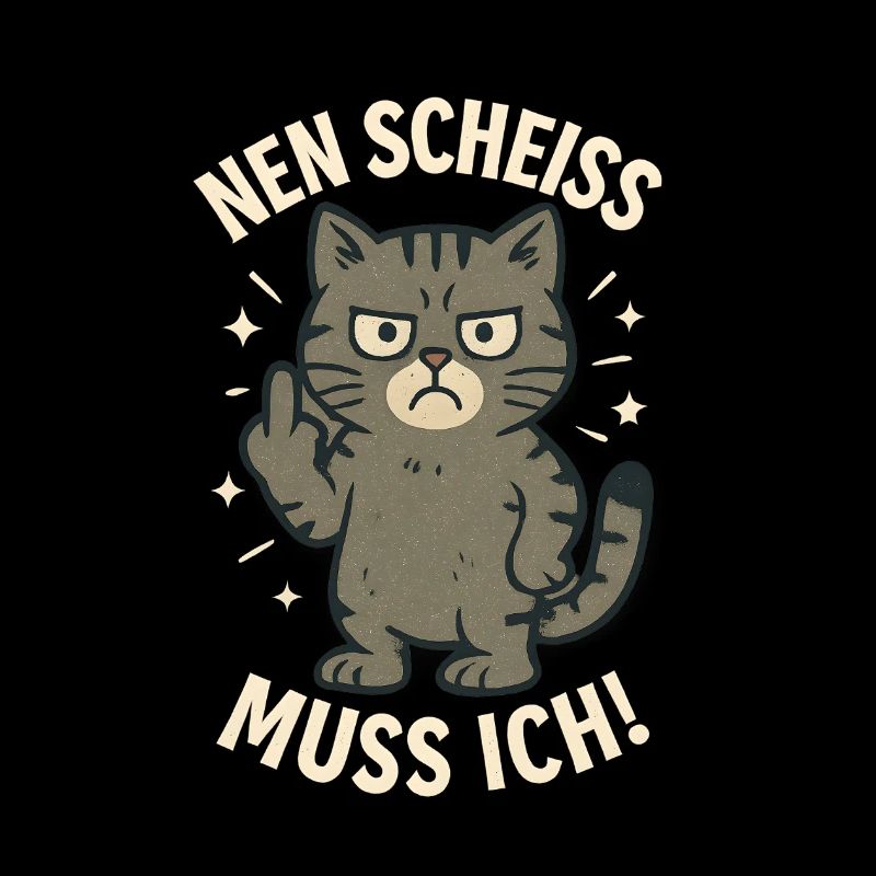 Frecher Spruch 'nen Scheiss muss ich Katze