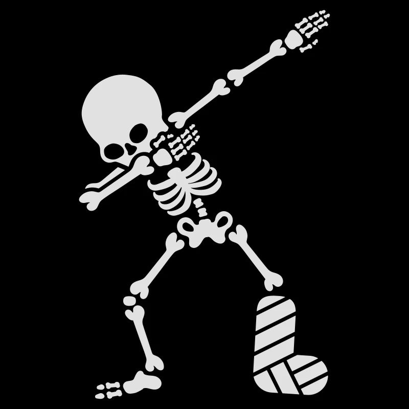 Dab dabbing skeleton plaster broken leg
