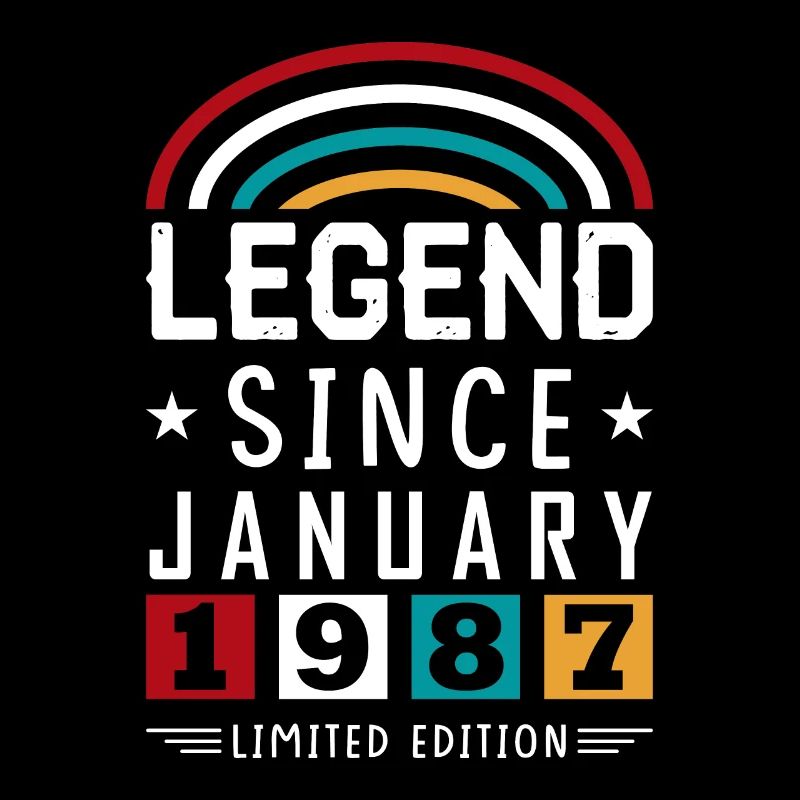 1987 Legend Since Geburtstag Geschenk Januar
