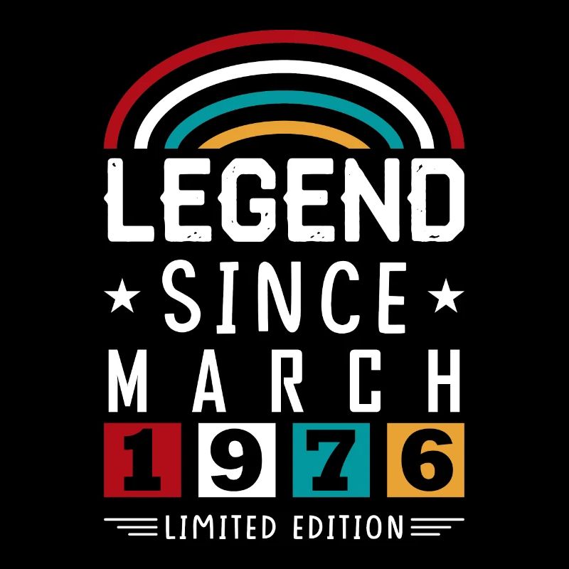 1976 Legend Since Geburtstag Geschenk März