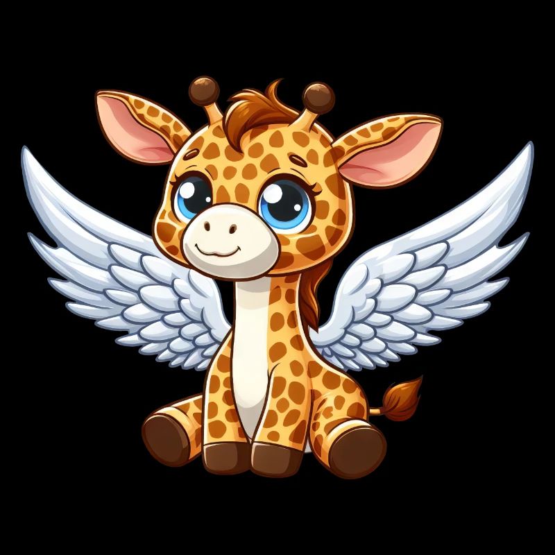 Giraffe mit Flügeln wie ein Engel