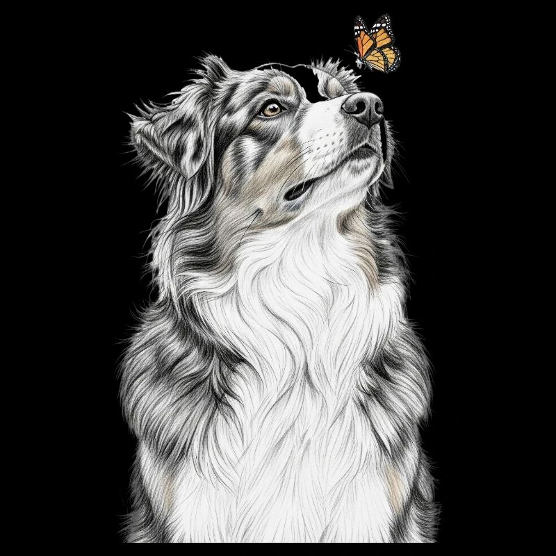 Aussie Looking Butterfly Australian Shepherd