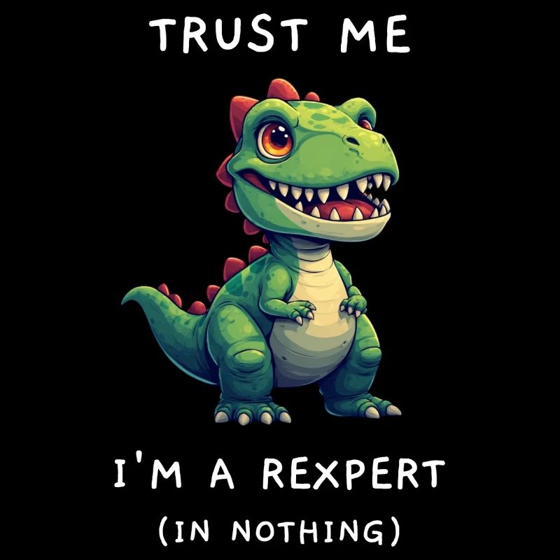 Funny T-Rex "Rexpert in Nothing" Saying