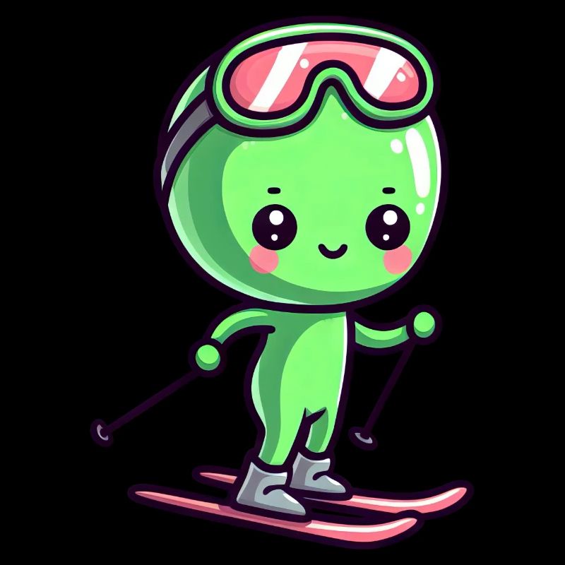 Cute Alien Skiers and UFO - Funny Comic Adventure