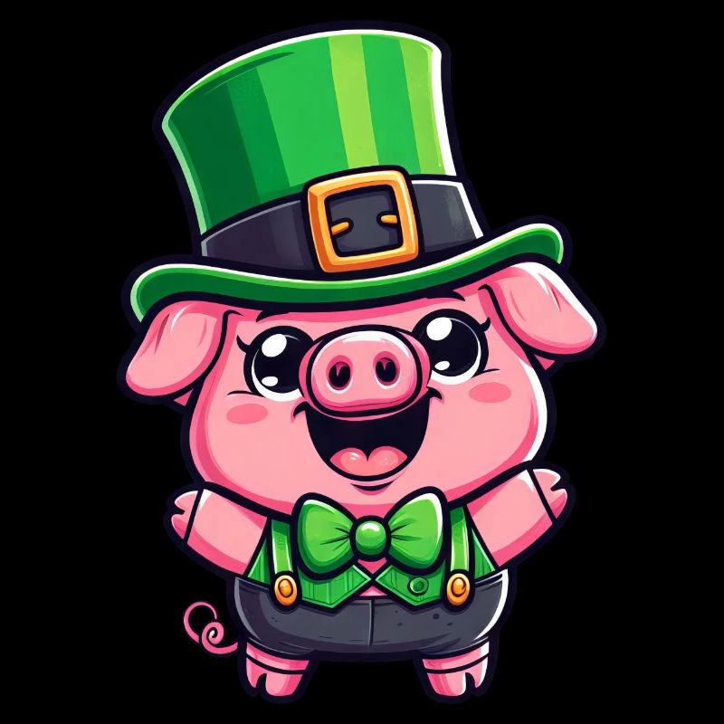 Dessin animé de cochon de la Saint-Patrick
