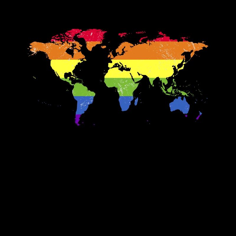 Rainbow World Map Flag - Tolerance - Colorful