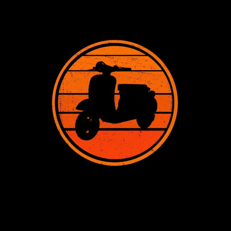 Retro Motorroller Mofa Roller Rollerfahrer Vintage