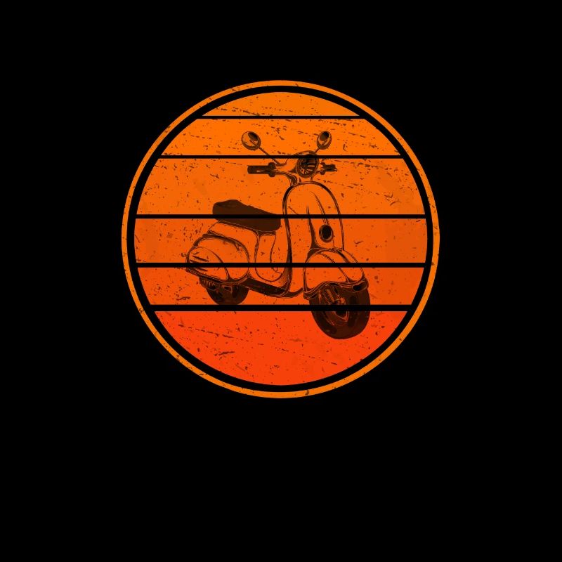 Retro Motorroller Mofa Roller Rollerfahrer Vintage