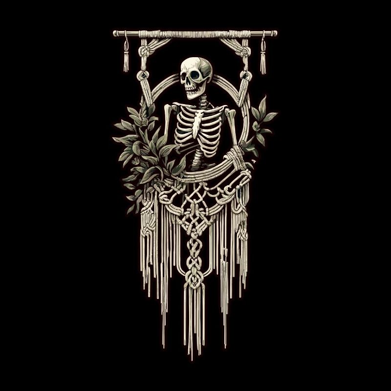 Dark humor macrame design for crafting enthusiasts
