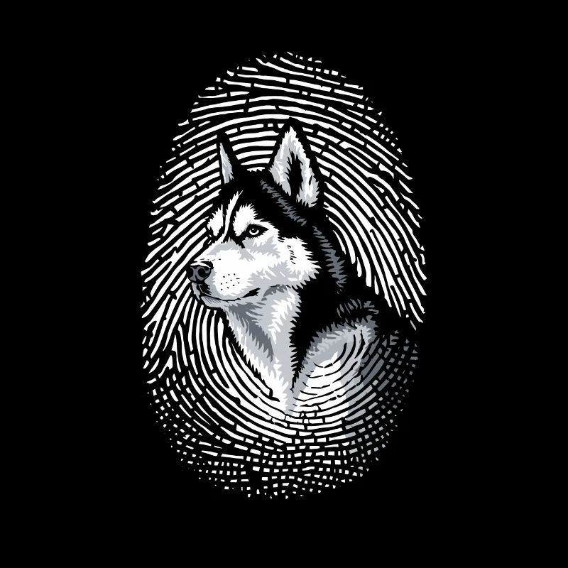 Husky Sibérien Empreinte digitale Creative Sibérien