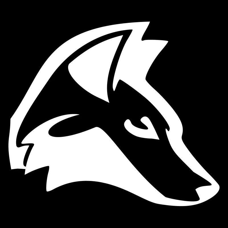 Fox Head, White Silhouette Design, Animal Design