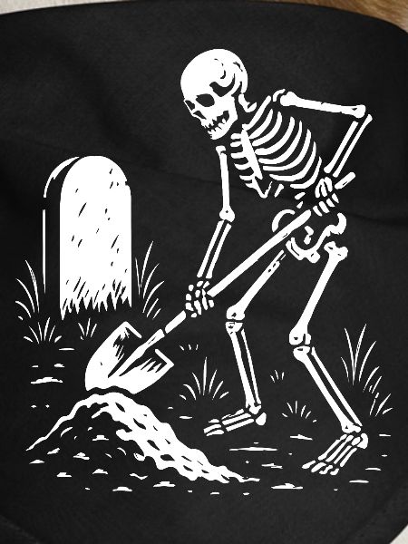 Skeleton Digging in Graveyard