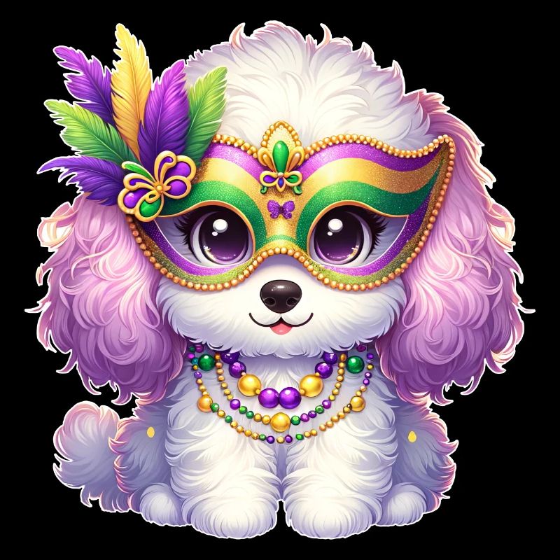 Mardi Gras Poodle Design