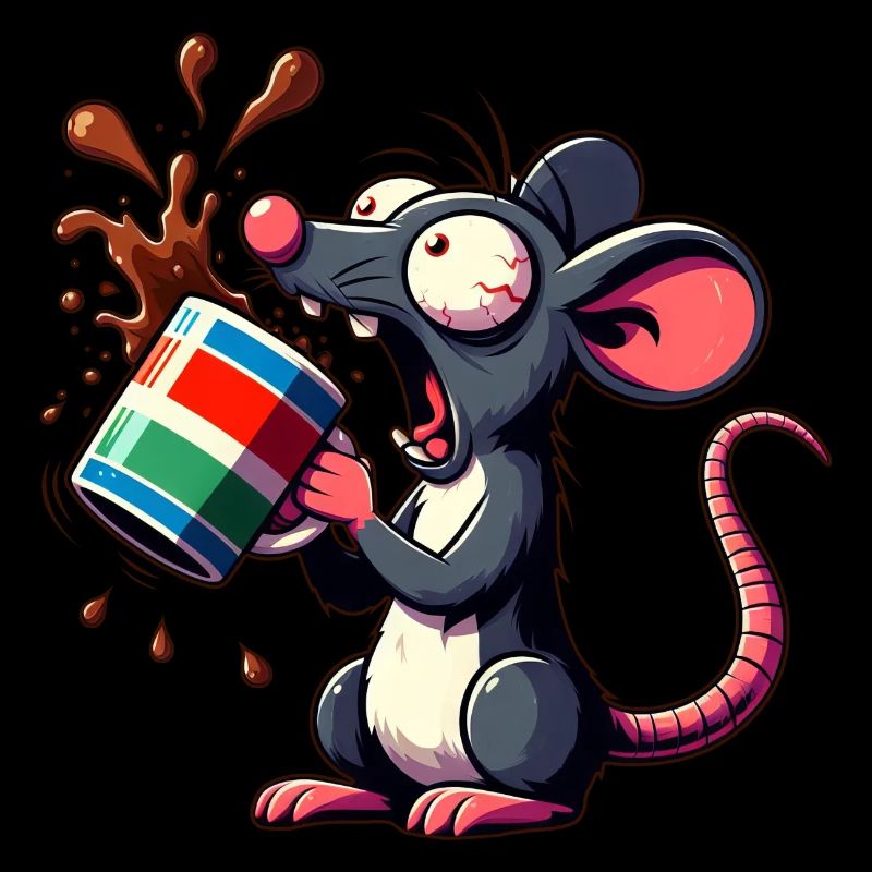 Maus mit Kaffee Koffeinschock