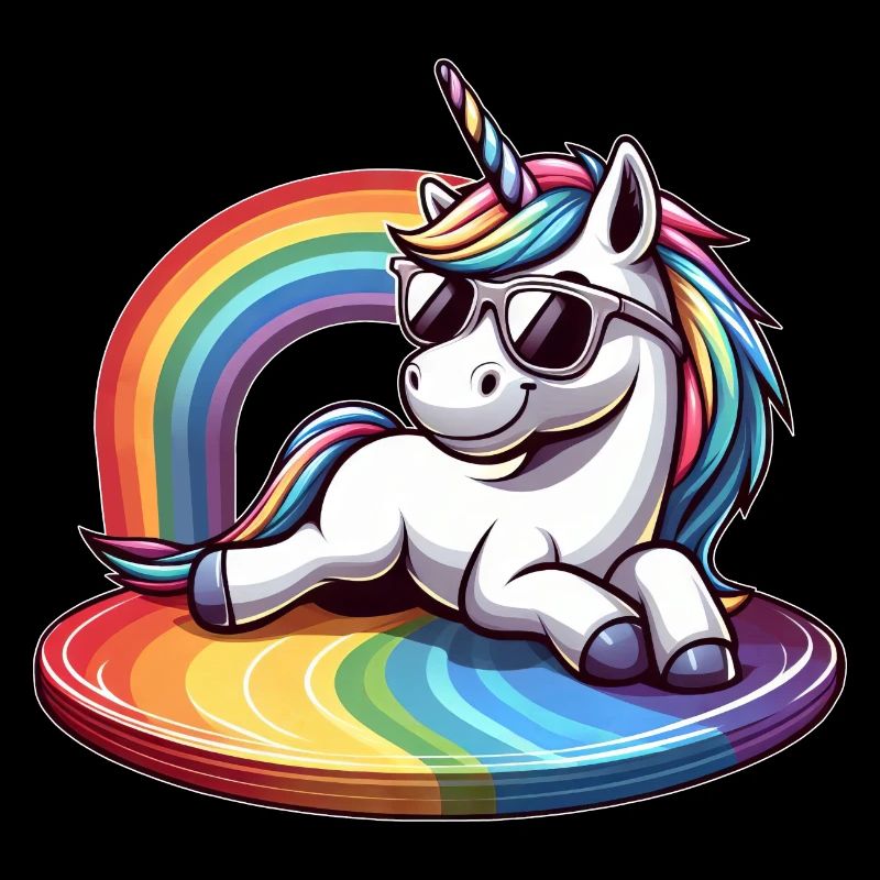 Licorne Surfeur Arc-en-ciel Surfer Cool