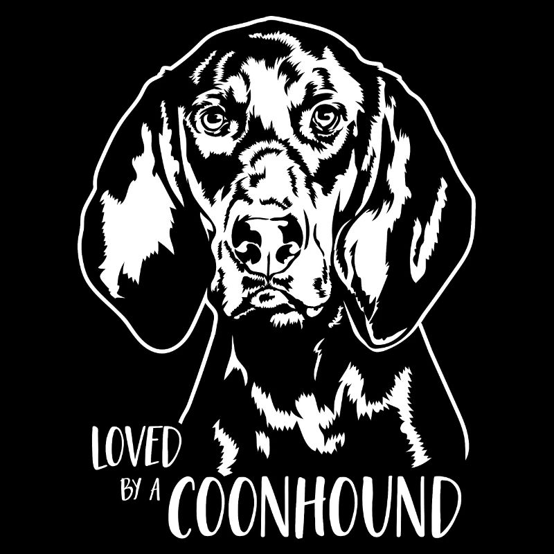 Aimé par un Coonhound noir et feu chassant Wilsigns