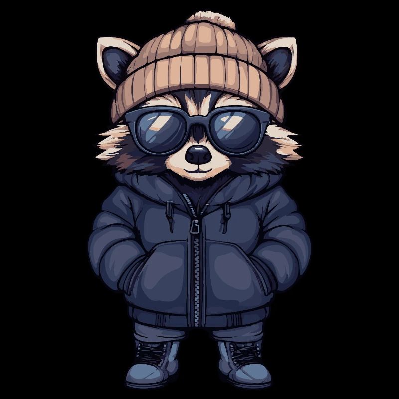 Waschbär Cool Comic