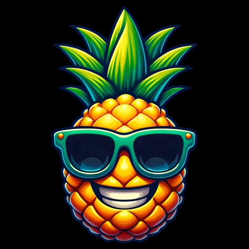 Cool Pineapple with Sunglasses Kawaii