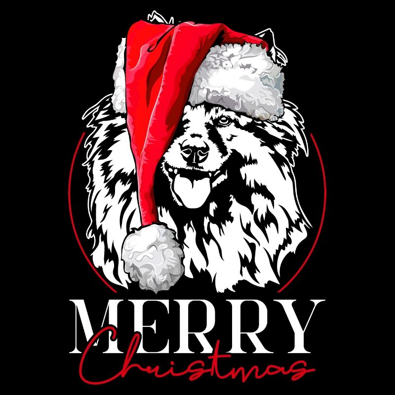 Père Noël Wolfsspitz Joyeux Noël Chiens Wilsigns