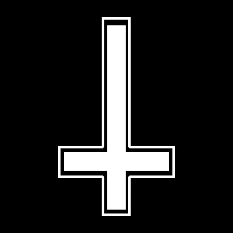 Upside down angular white cross