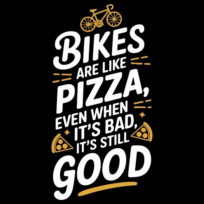 Bicycle Pizza Quote Typography Design