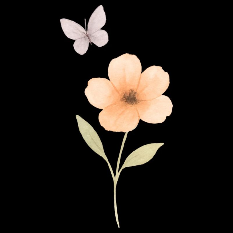 Aquarelles Fleur et Papillon