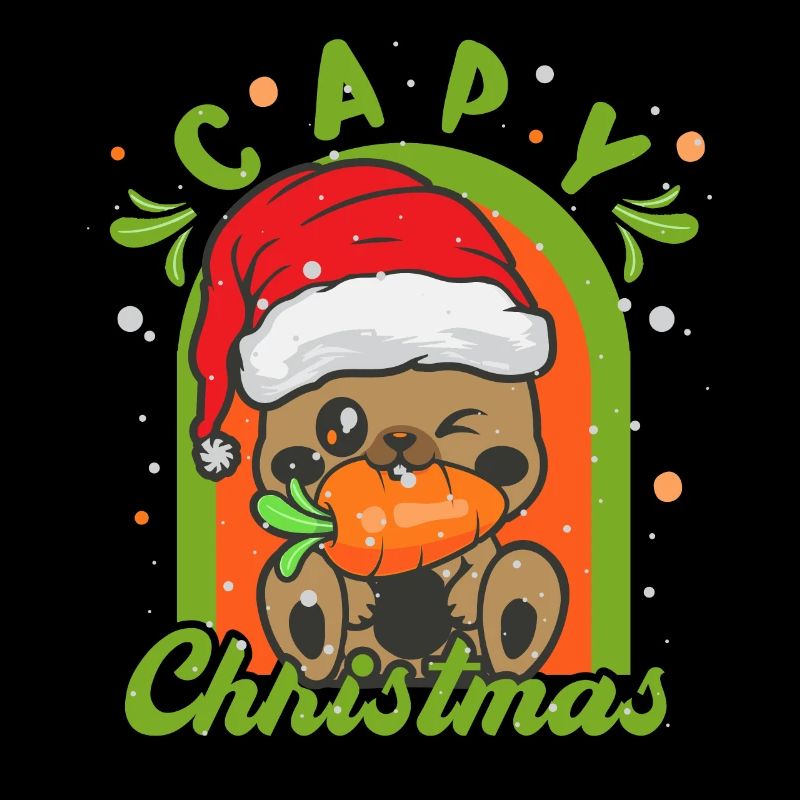 Capybara sapin de Noël père Noël