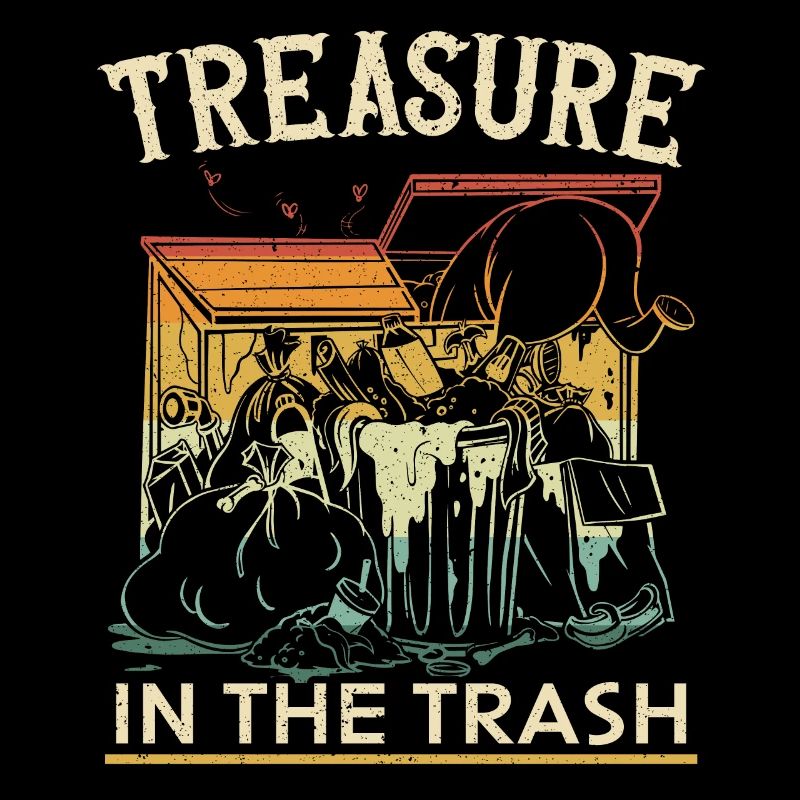 Dumpster lover picking garbage,