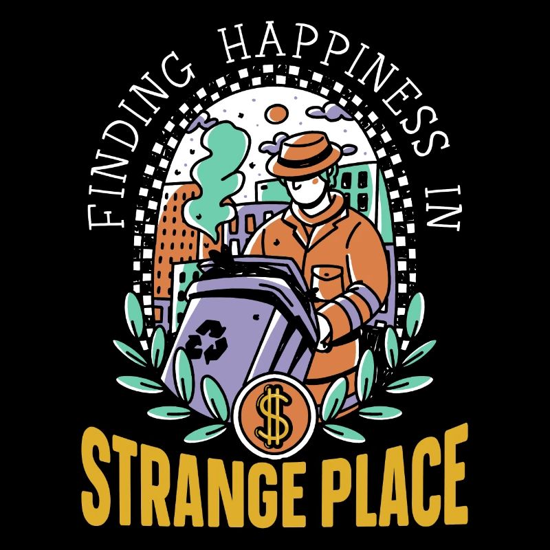 Dumpster lover picking garbage,