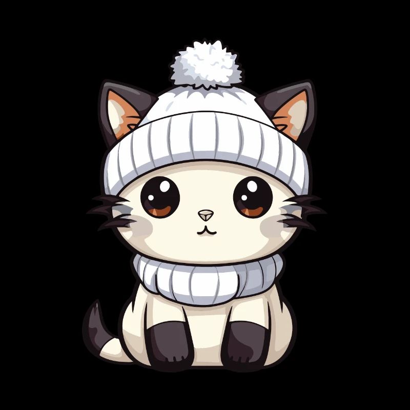 Chat Hiver Bande Dessinée Mignon
