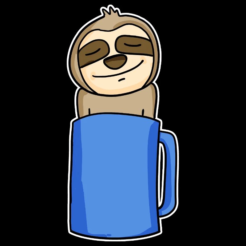 Sloth in a coffee cup