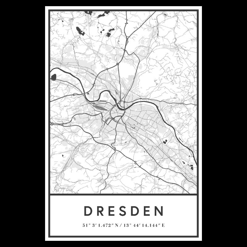 Dresde Carte Plan route Elbe lignes