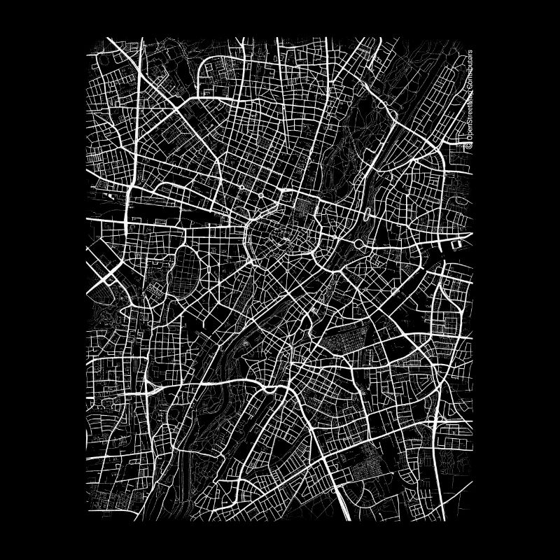 Minimal Munich plan de la ville et les rues