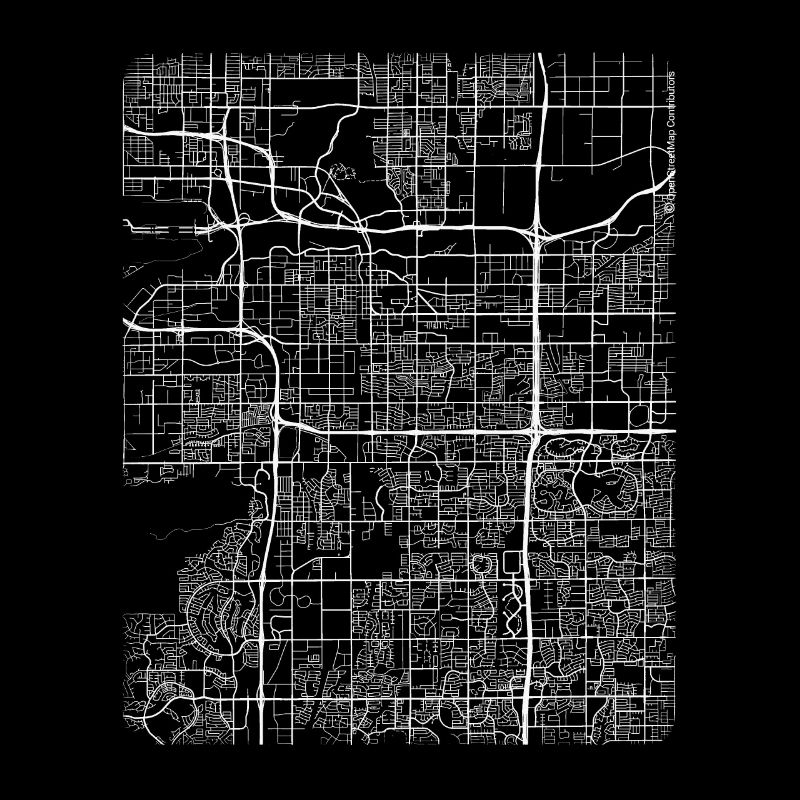Minimal Tempe city map and streets