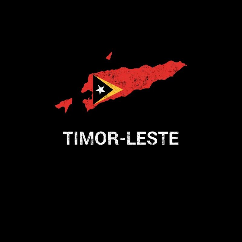 Timor-Leste ( Osttimor ) Länderkarte & Flagge