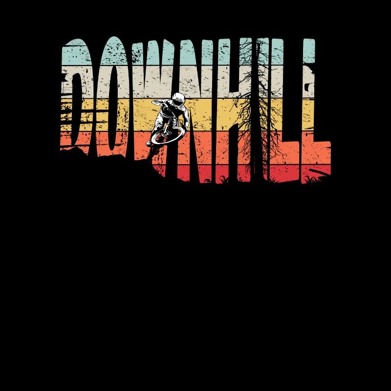 Downhill MTB Nature Mountains Retro Wave Vintage