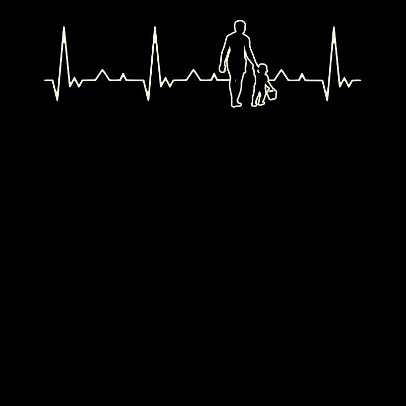 Vater Son Beach Eimer. Herz. Liebe. Ekg. Impuls.