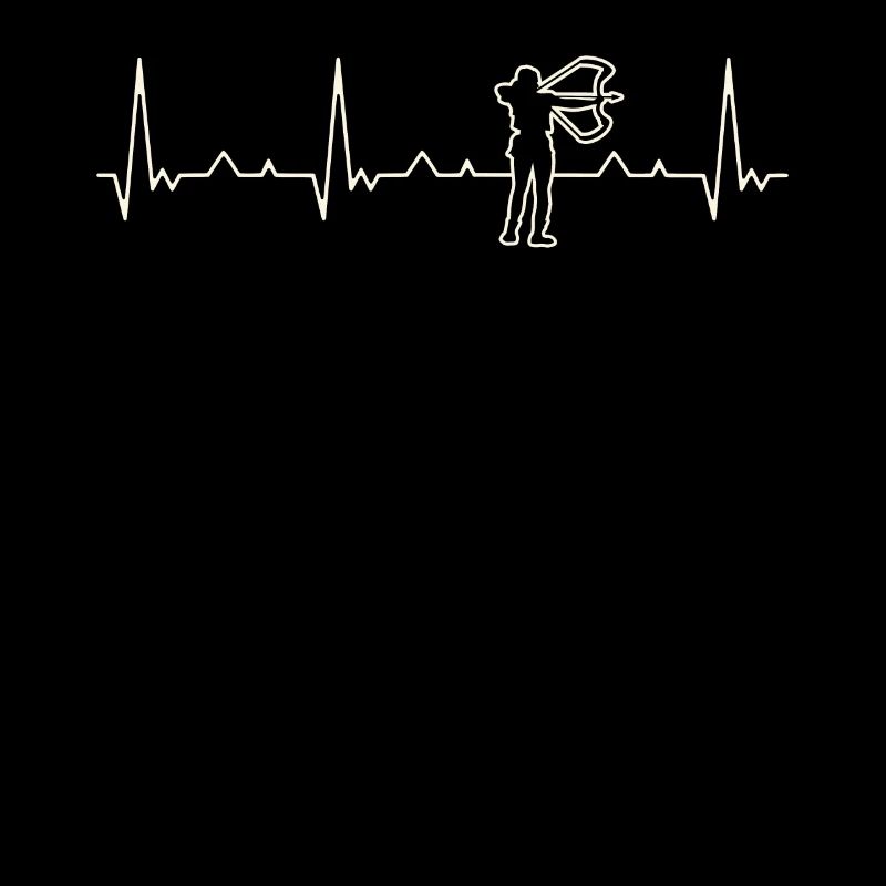 Hembra Hunter Bow Arrow. Corazón. Amor. Ekg.