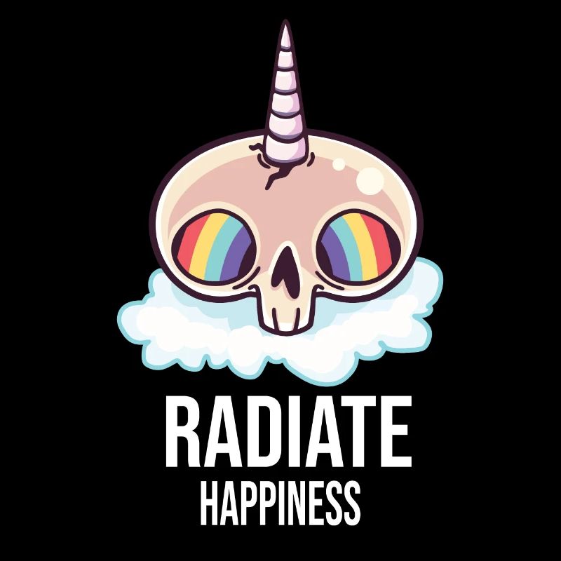 Strahlen Glück Regenbogen Hippies Schädelknochen