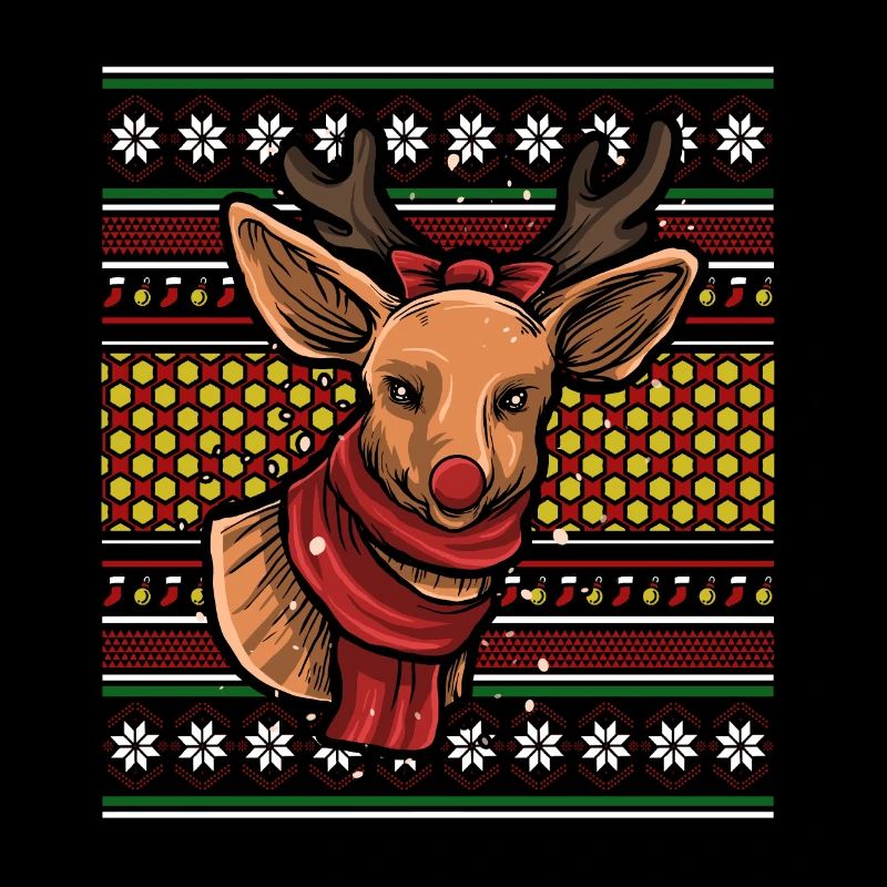 Pull de Noël moche Tshirt Noël Rehntier
