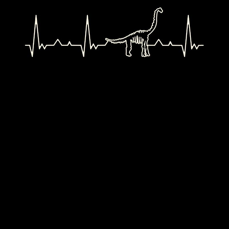 Dinosaur Brachiosaurus Skeleton. Heart. Love. EKG