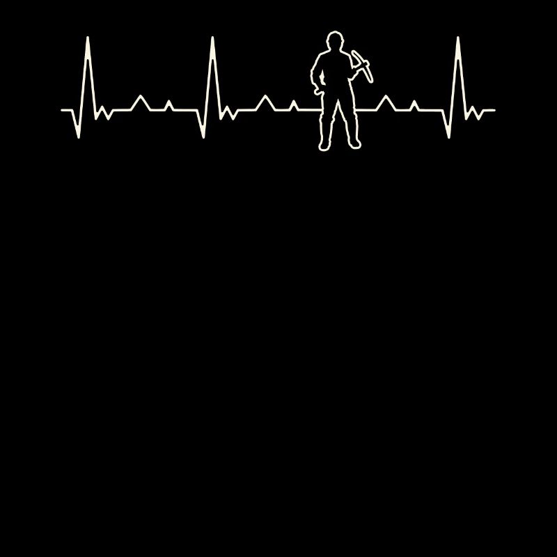Minero con Pickaxe. Corazón. Amor. Ekg. Legumbres