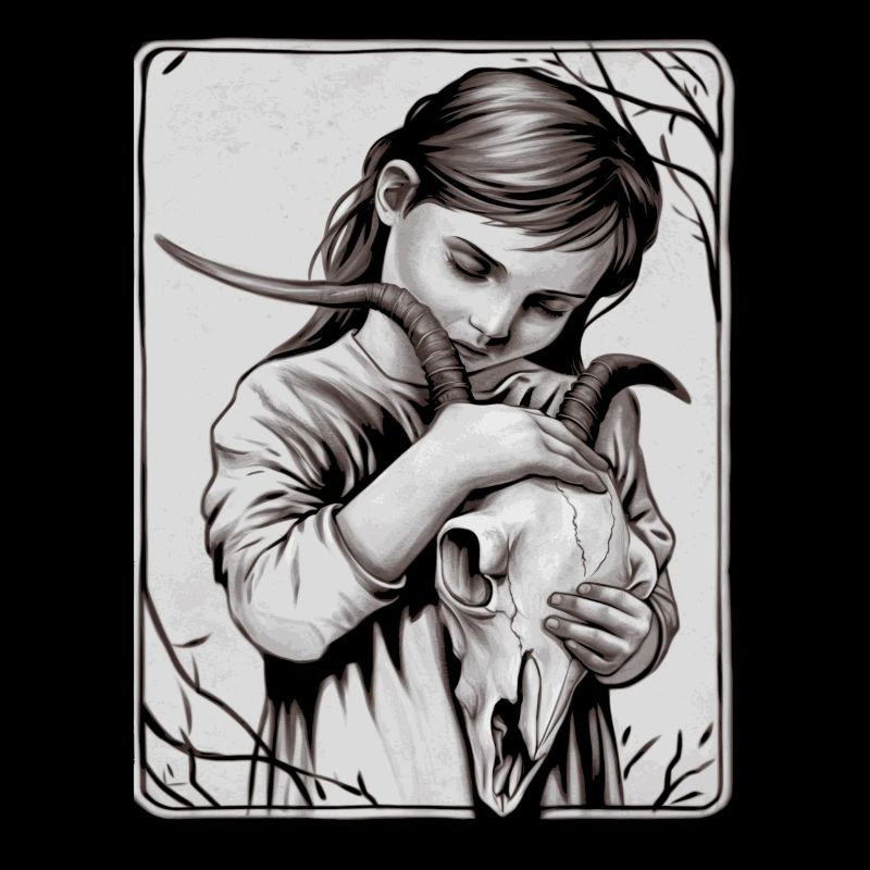 Verborgene Dunkelheit – Mädchen mit Dämonenschädel