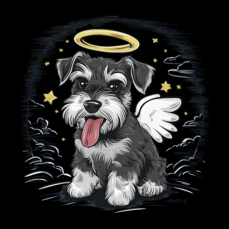 Schnauzer miniature comme ange
