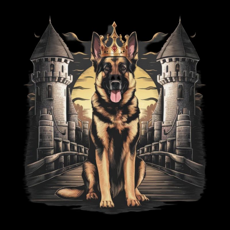 German Shepherd with Crown and Lock