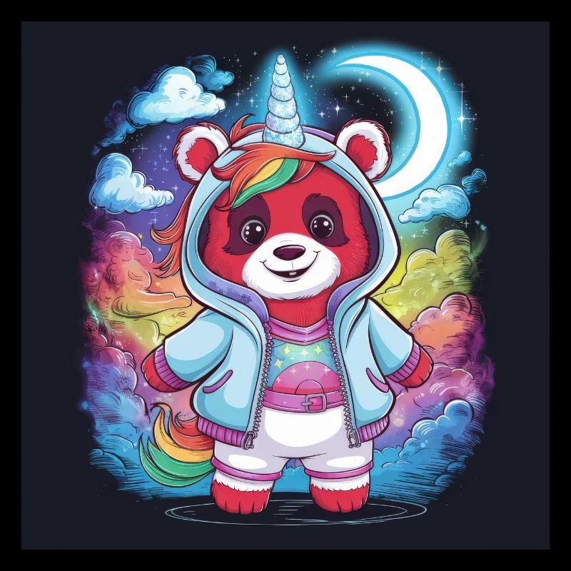Licorne rouge Panda